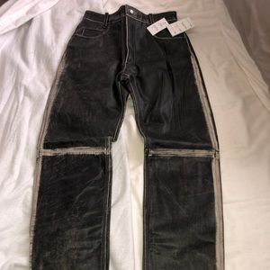 Mens leather motorcycle pants